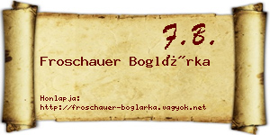 Froschauer Boglárka névjegykártya