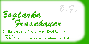 boglarka froschauer business card